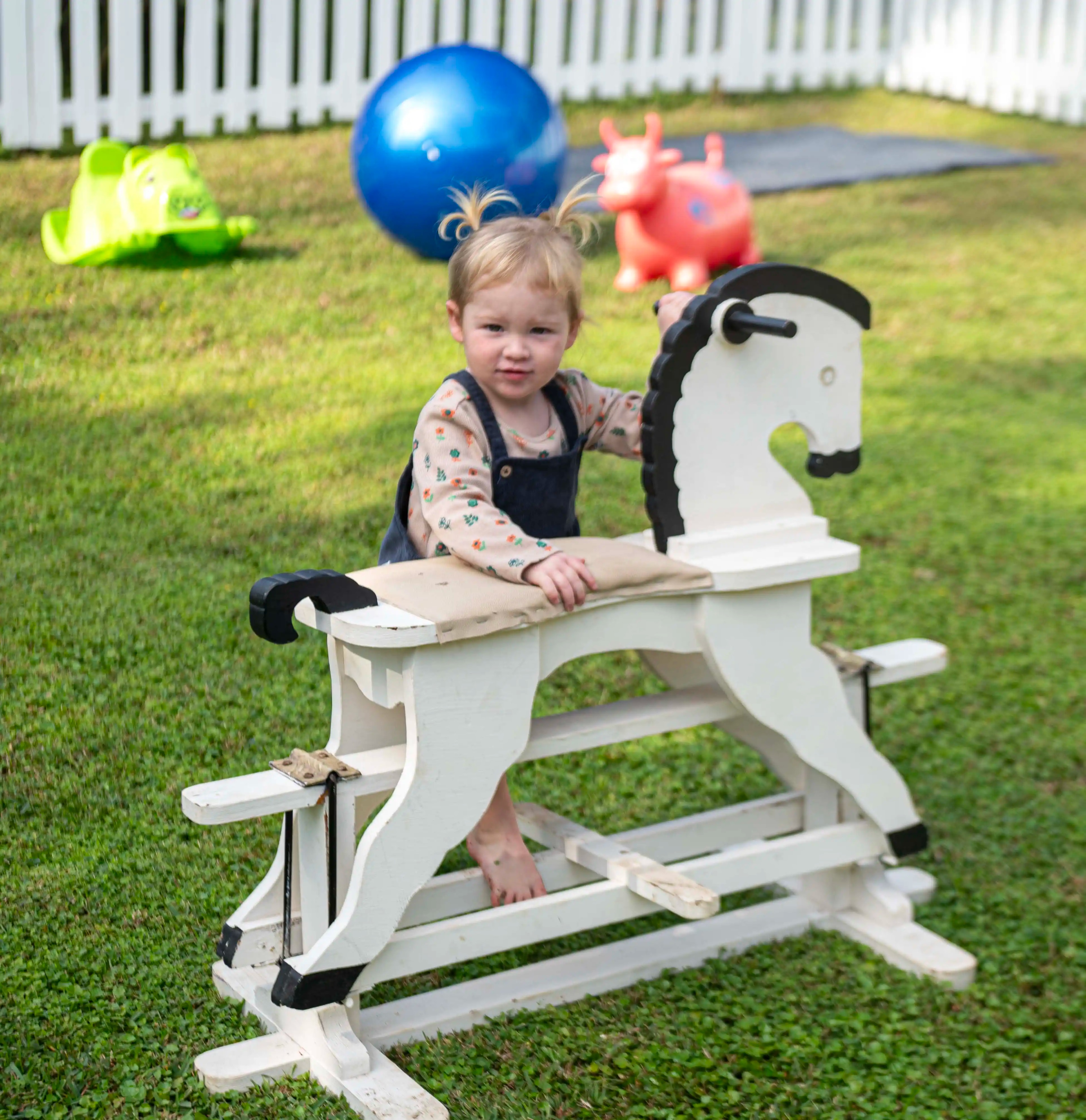 Toddler on rocking horse